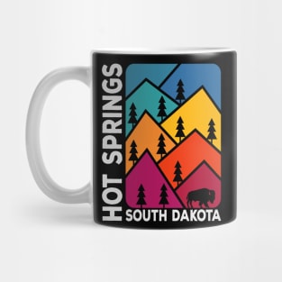 Hot Springs South Dakota Vintage Mountains Bison Mug